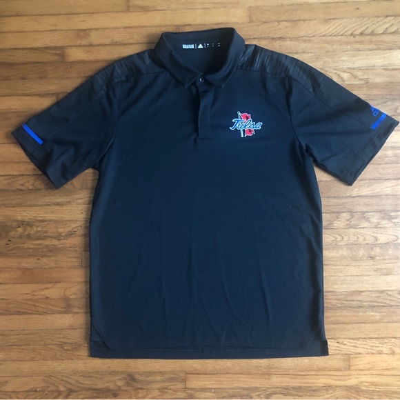 Adidas University of Tulsa Polo Shirt Men’s L Like New - Picture 1 of 7
